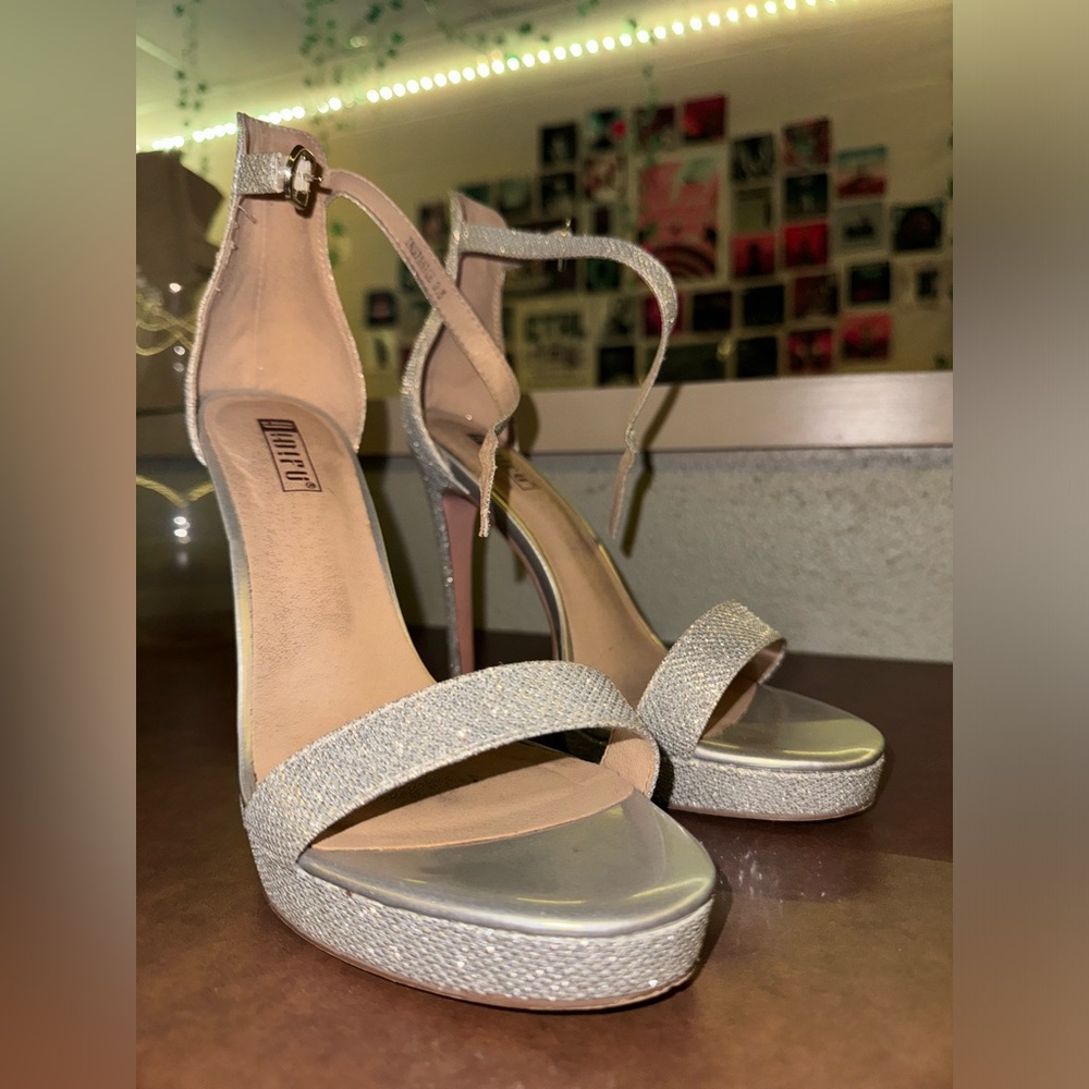 Silver Stiletto Heels Size 9